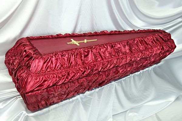 Гроб  полиэфир стандарт в ассортименте &amp;quot;Небеса&amp;quot;-3200